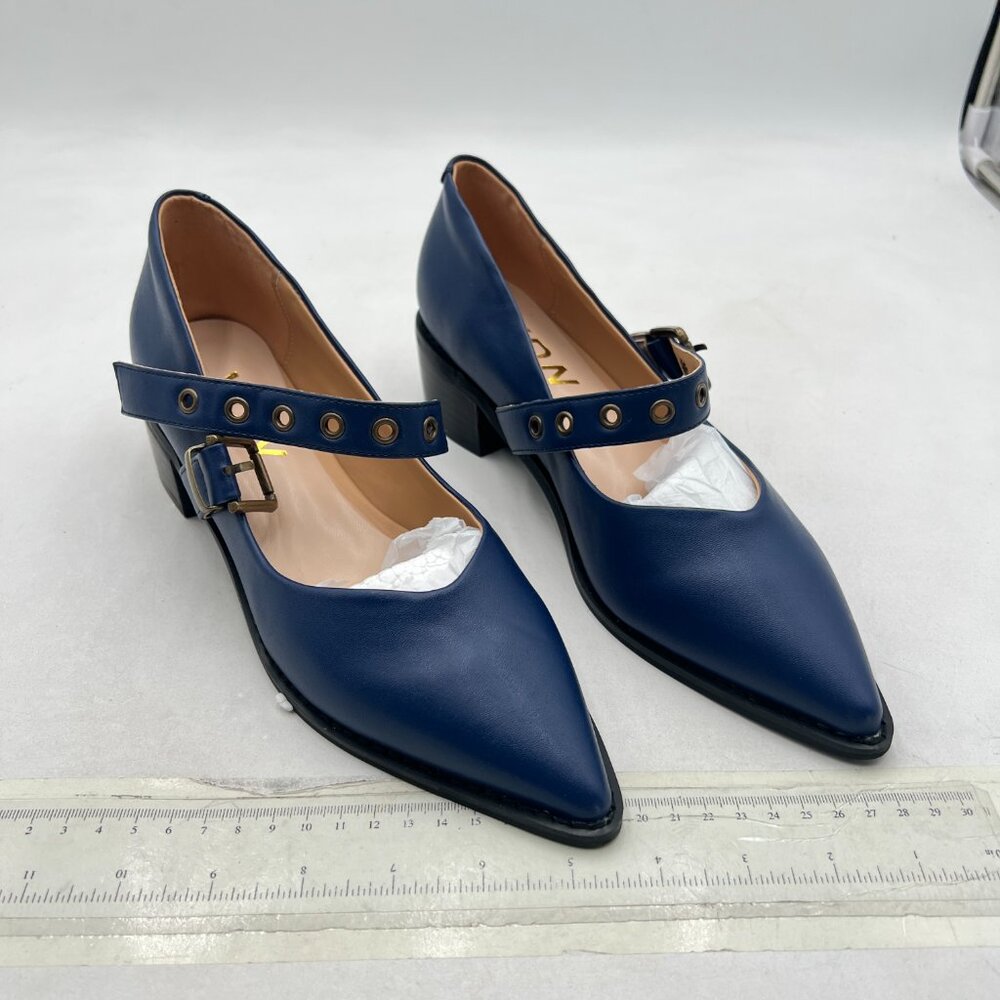 YDN Blue Heels with Strap Detail - Picture 4 of 8
